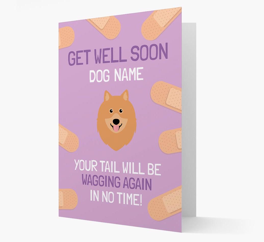 Personalized 'Get well soon {dogsName}' Card with {breedFullName} Icon
