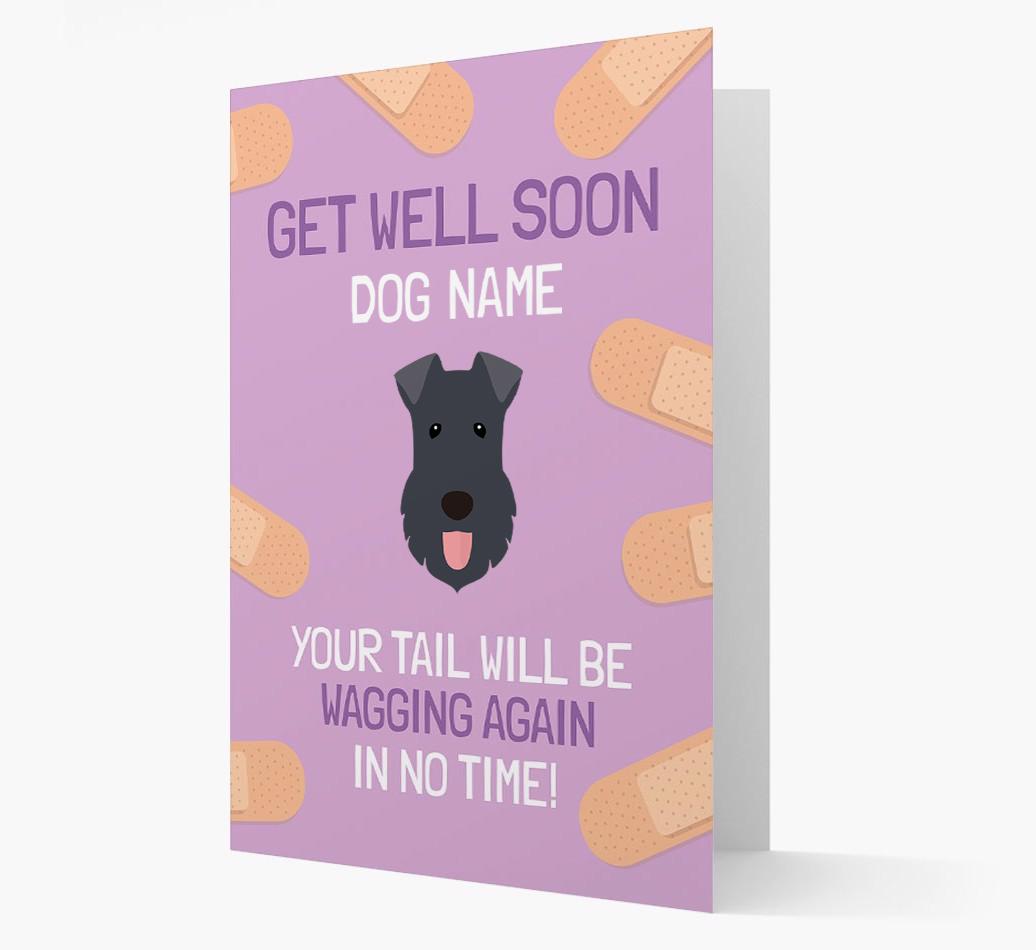 Personalized 'Get well soon {dogsName}' Card with {breedFullName} Icon