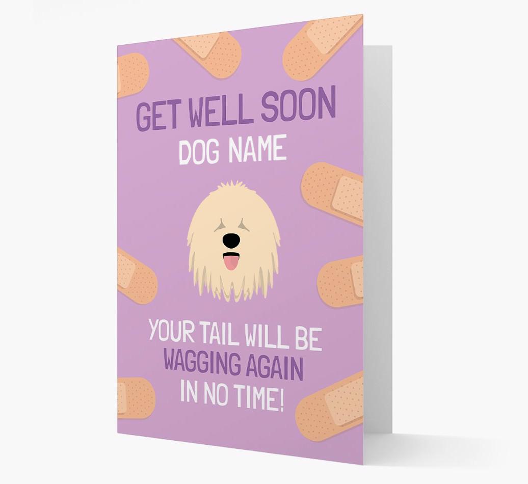 Personalized 'Get well soon {dogsName}' Card with {breedFullName} Icon