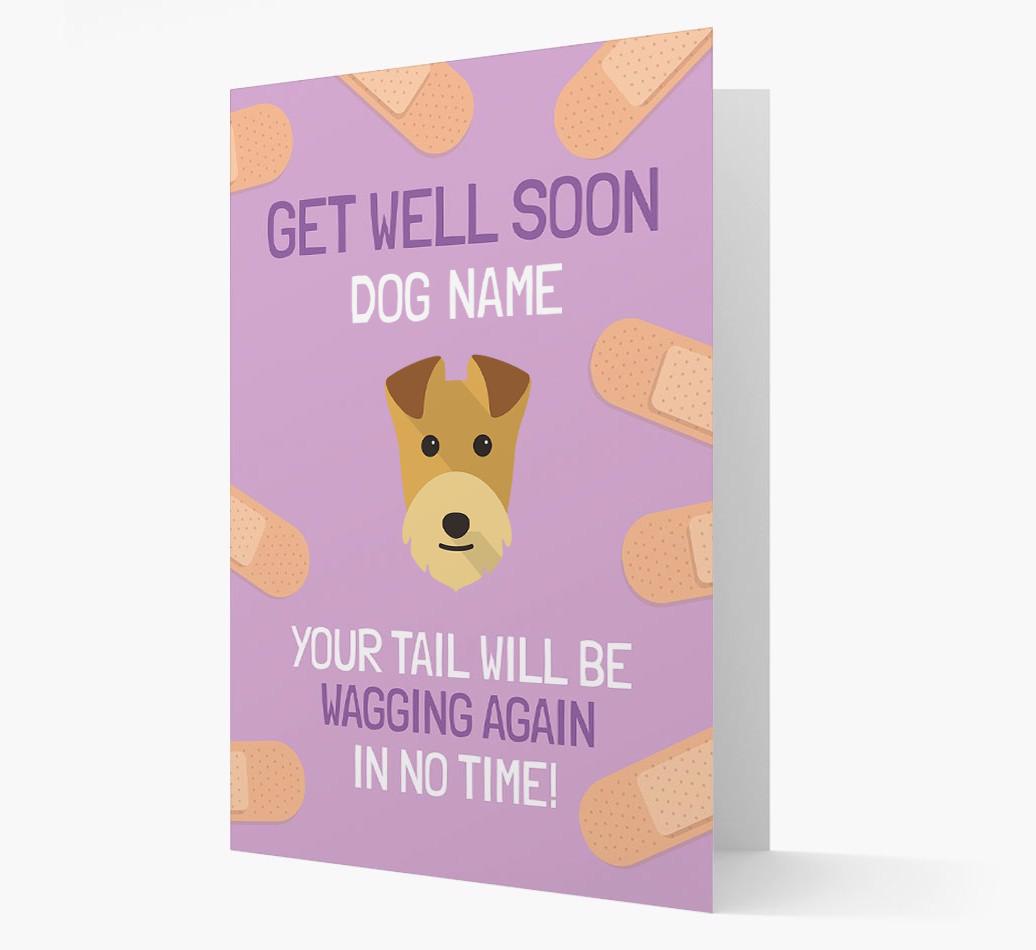 Personalized 'Get well soon {dogsName}' Card with {breedFullName} Icon