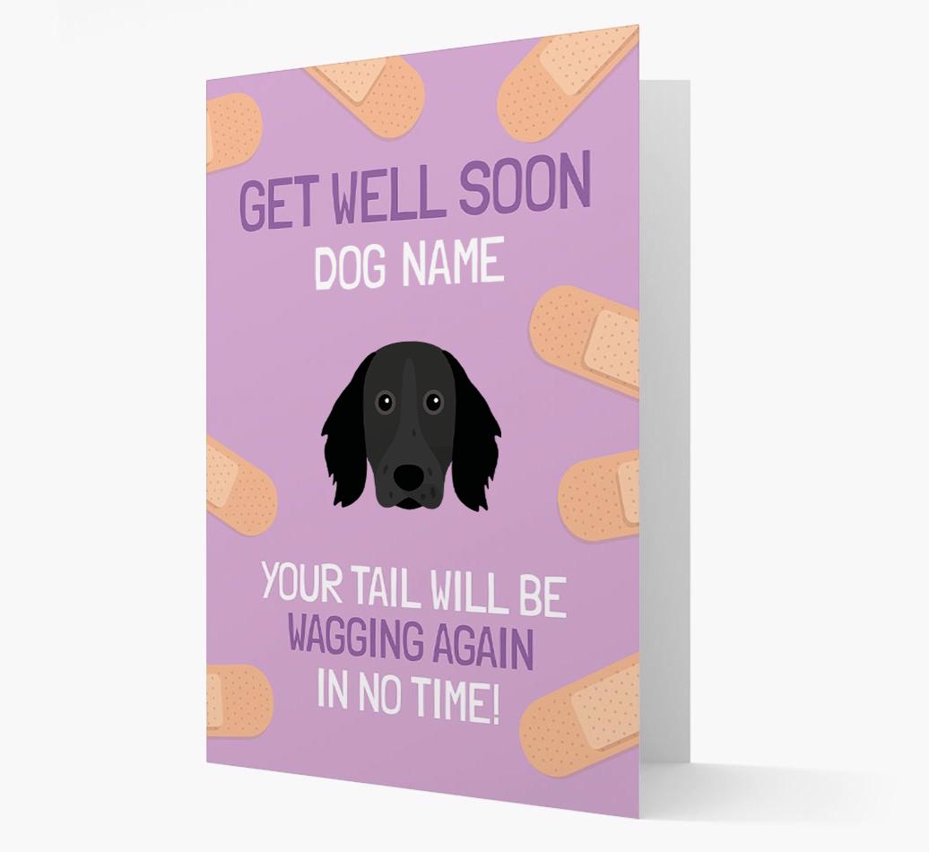 Personalized 'Get well soon {dogsName}' Card with {breedFullName} Icon