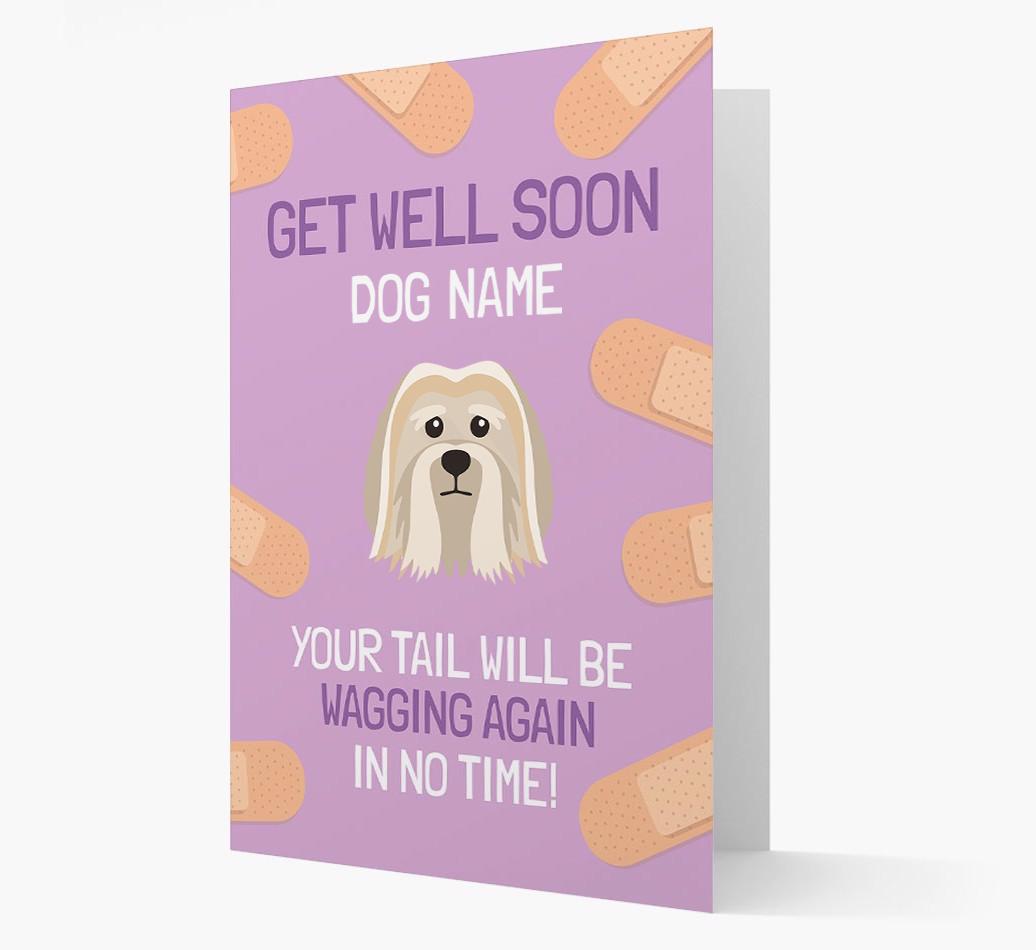 Personalized 'Get well soon {dogsName}' Card with {breedFullName} Icon
