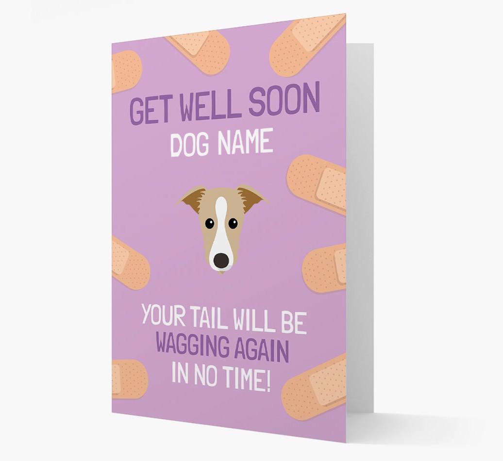 Personalized 'Get well soon {dogsName}' Card with {breedFullName} Icon
