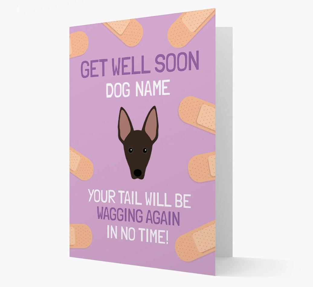 Personalized 'Get well soon {dogsName}' Card with {breedFullName} Icon