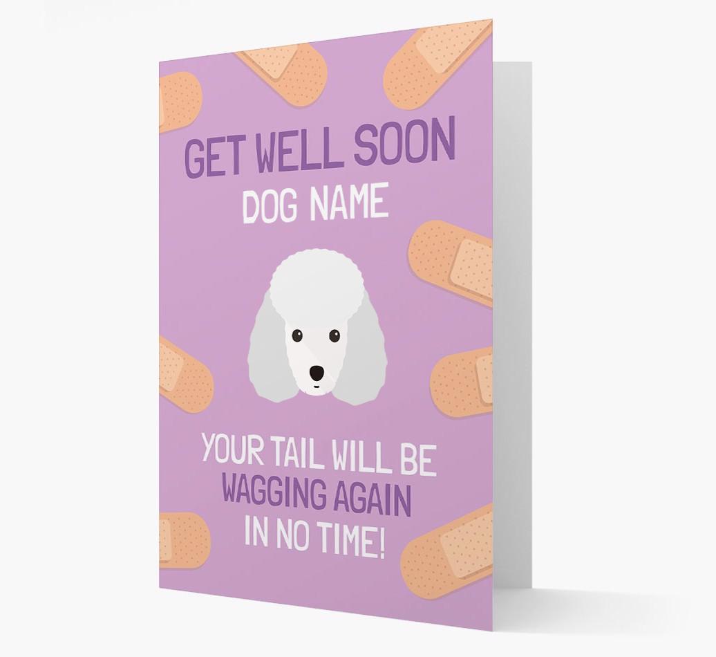 Personalized 'Get well soon {dogsName}' Card with {breedFullName} Icon