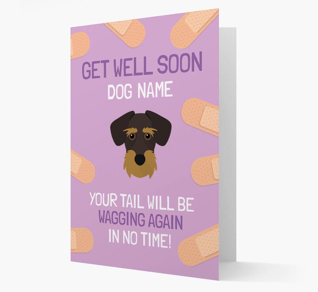 Personalized 'Get well soon {dogsName}' Card with {breedFullName} Icon