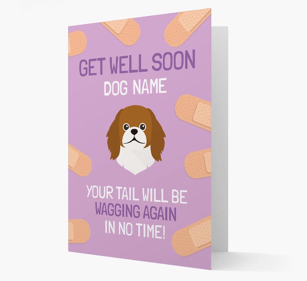 Personalized 'Get well soon {dogsName}' Card with {breedFullName} Icon