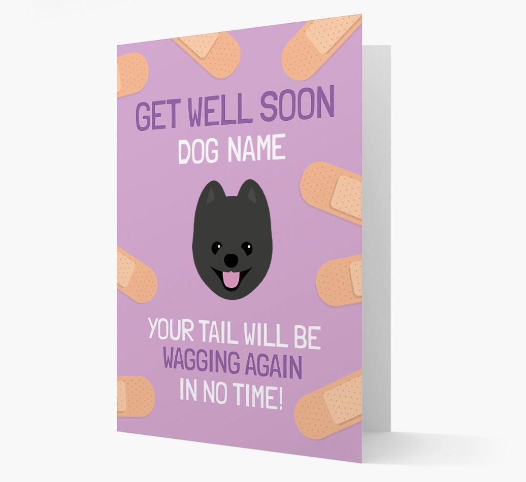 Personalized 'Get well soon {dogsName}' Card with {breedFullName} Icon
