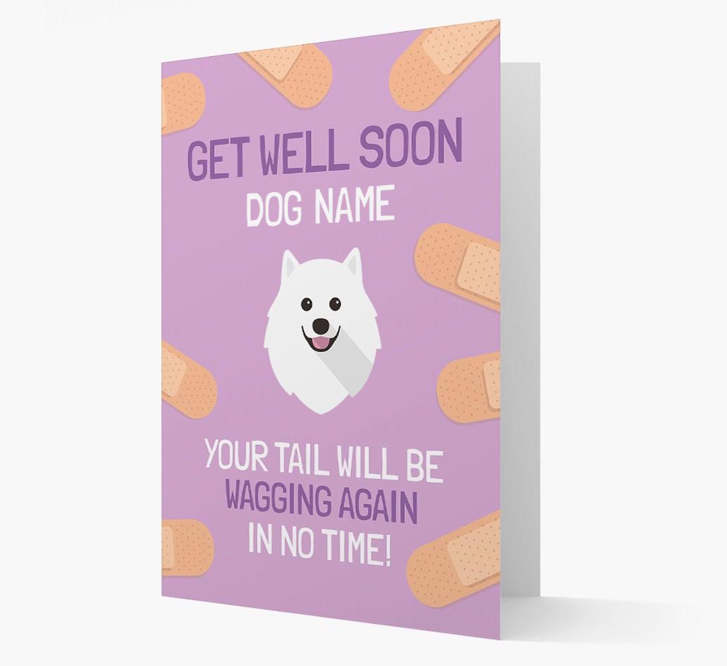 Personalized 'Get well soon {dogsName}' Card with {breedFullName} Icon