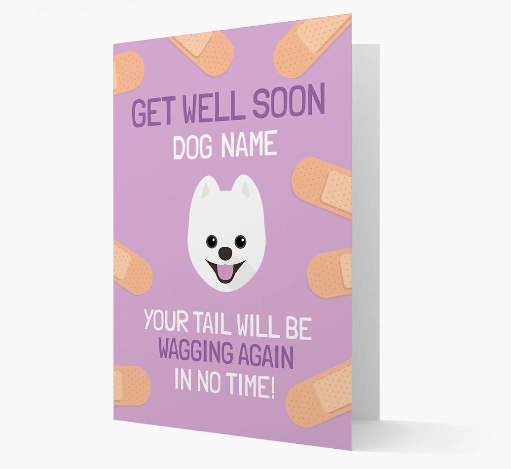 Personalized 'Get well soon {dogsName}' Card with {breedFullName} Icon