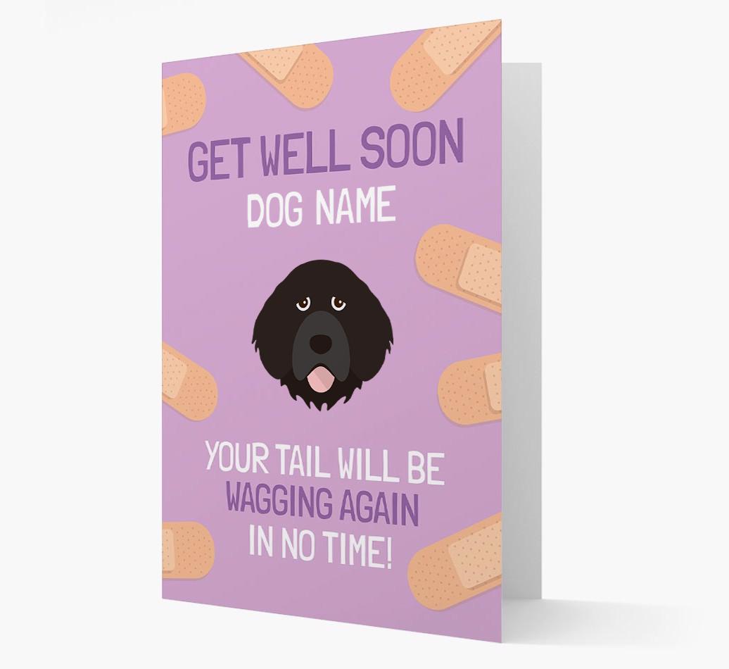 Personalized 'Get well soon {dogsName}' Card with {breedFullName} Icon