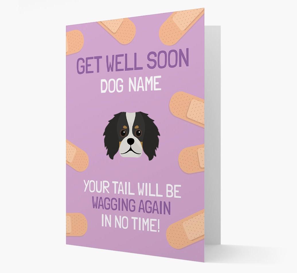 Personalized 'Get well soon {dogsName}' Card with {breedFullName} Icon