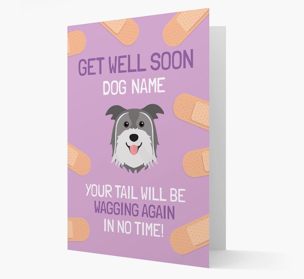 Personalized 'Get well soon {dogsName}' Card with {breedFullName} Icon