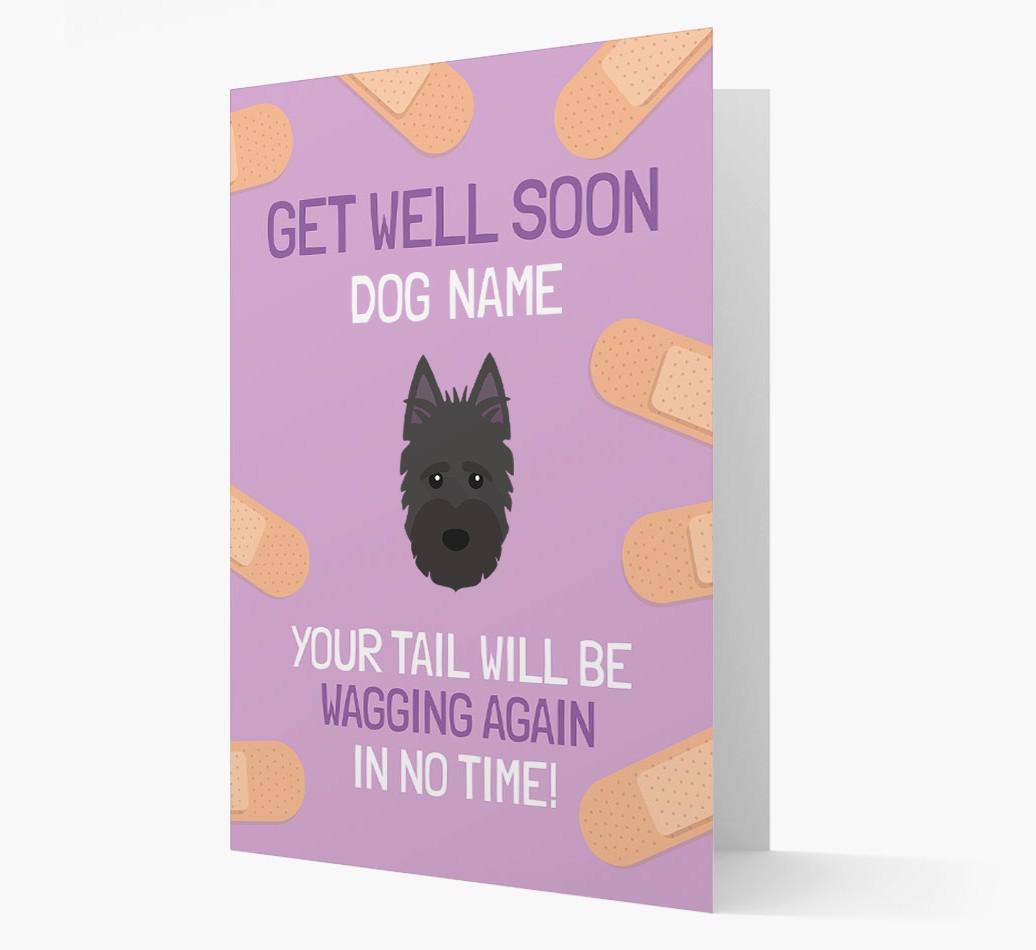 Personalized 'Get well soon {dogsName}' Card with {breedFullName} Icon
