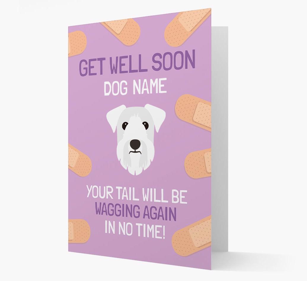Personalized 'Get well soon {dogsName}' Card with {breedFullName} Icon