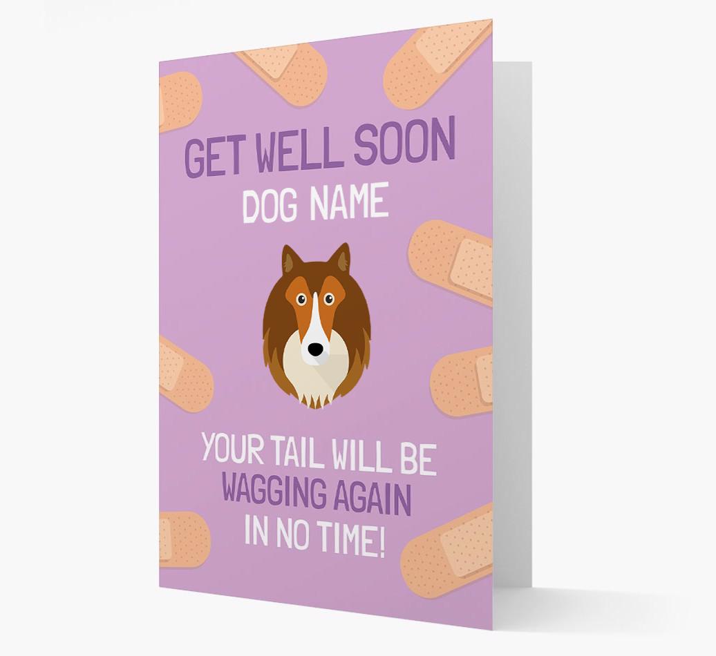 Personalized 'Get well soon {dogsName}' Card with {breedFullName} Icon