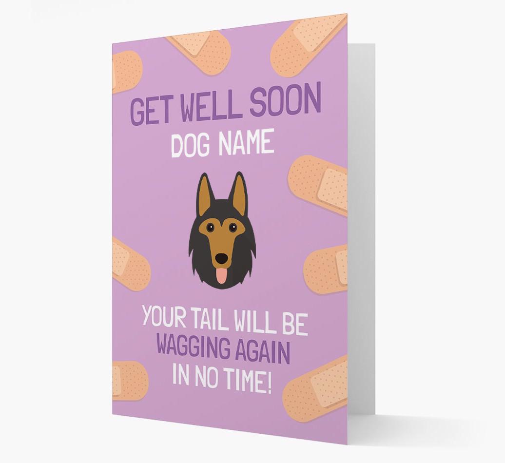 Personalized 'Get well soon {dogsName}' Card with {breedFullName} Icon