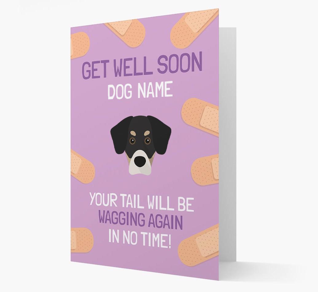 Personalized 'Get well soon {dogsName}' Card with {breedFullName} Icon