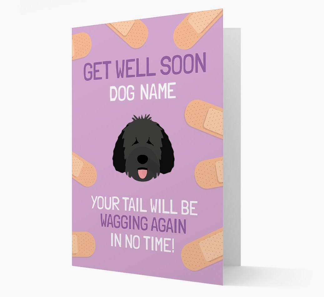 Personalized 'Get well soon {dogsName}' Card with {breedFullName} Icon