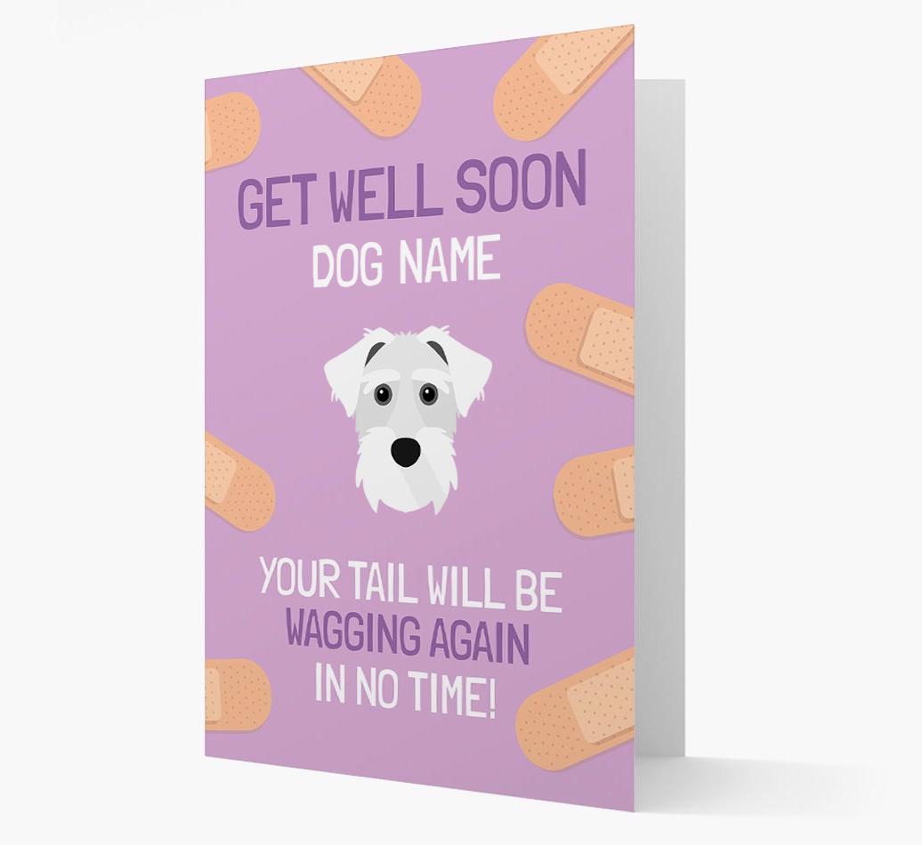 Personalized 'Get well soon {dogsName}' Card with {breedFullName} Icon
