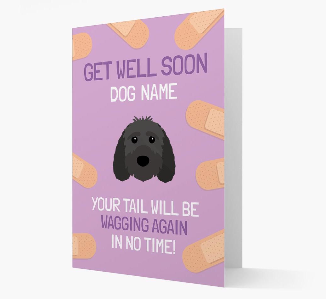 Personalized 'Get well soon {dogsName}' Card with {breedFullName} Icon