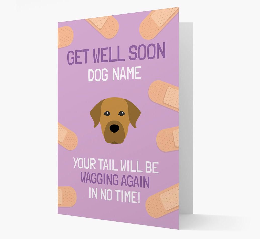 Personalized 'Get well soon {dogsName}' Card with {breedFullName} Icon