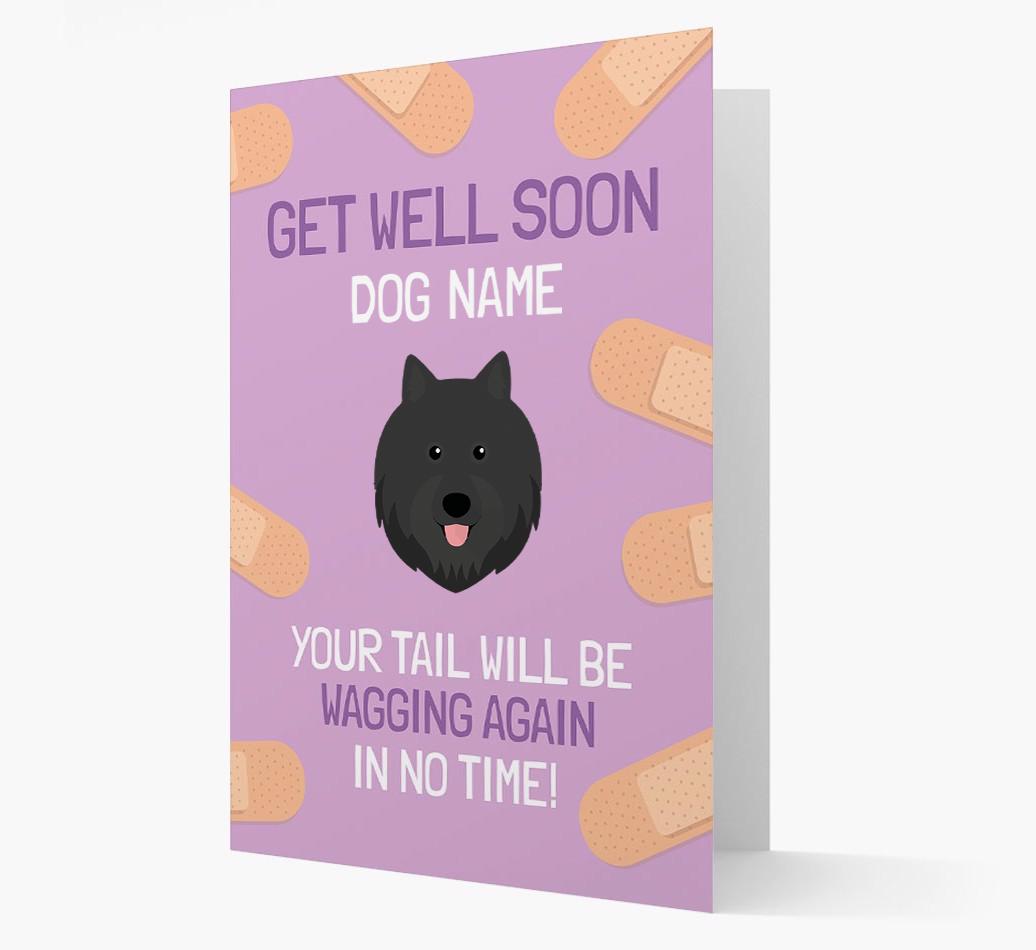 Personalized 'Get well soon {dogsName}' Card with {breedFullName} Icon
