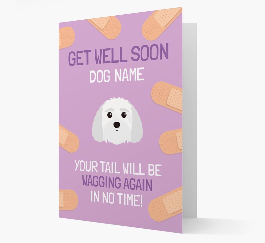 Personalized 'Get well soon {dogsName}' Card with {breedFullName} Icon