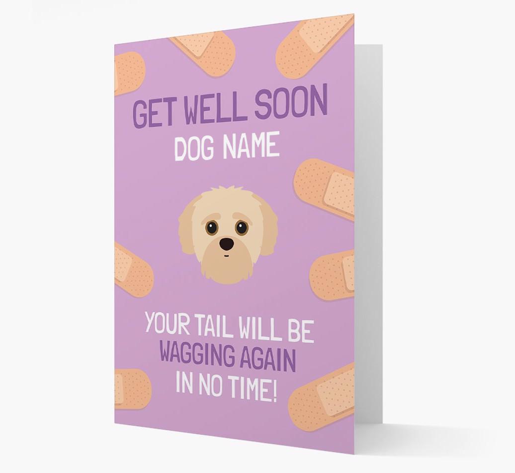 Personalized 'Get well soon {dogsName}' Card with {breedFullName} Icon