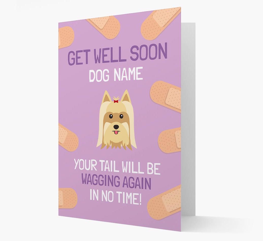 Personalised 'Get well soon {dogsName}' Card with {breedFullName} Icon