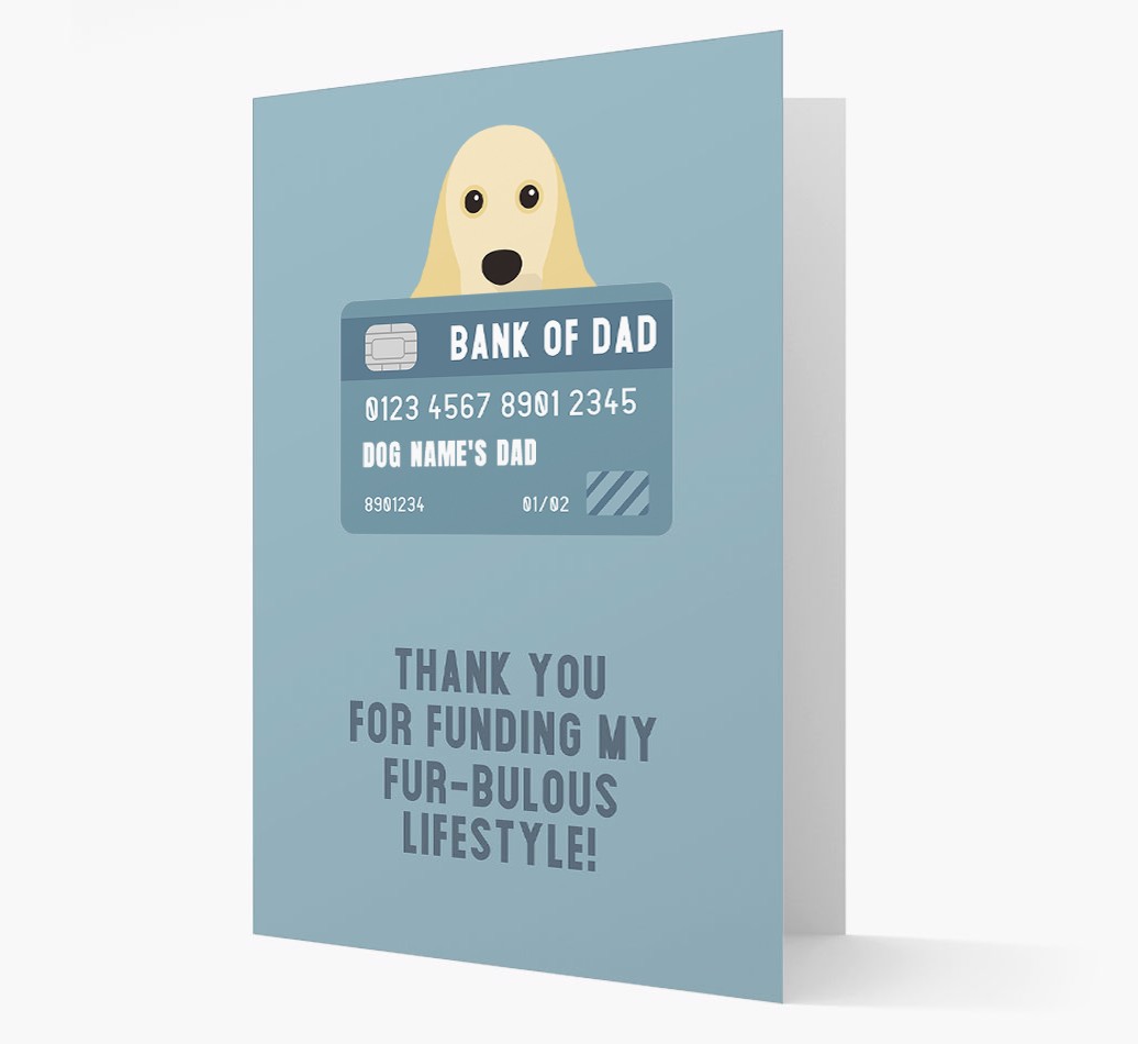 'Bank of Dad' - Personalised {breedFullName} Card