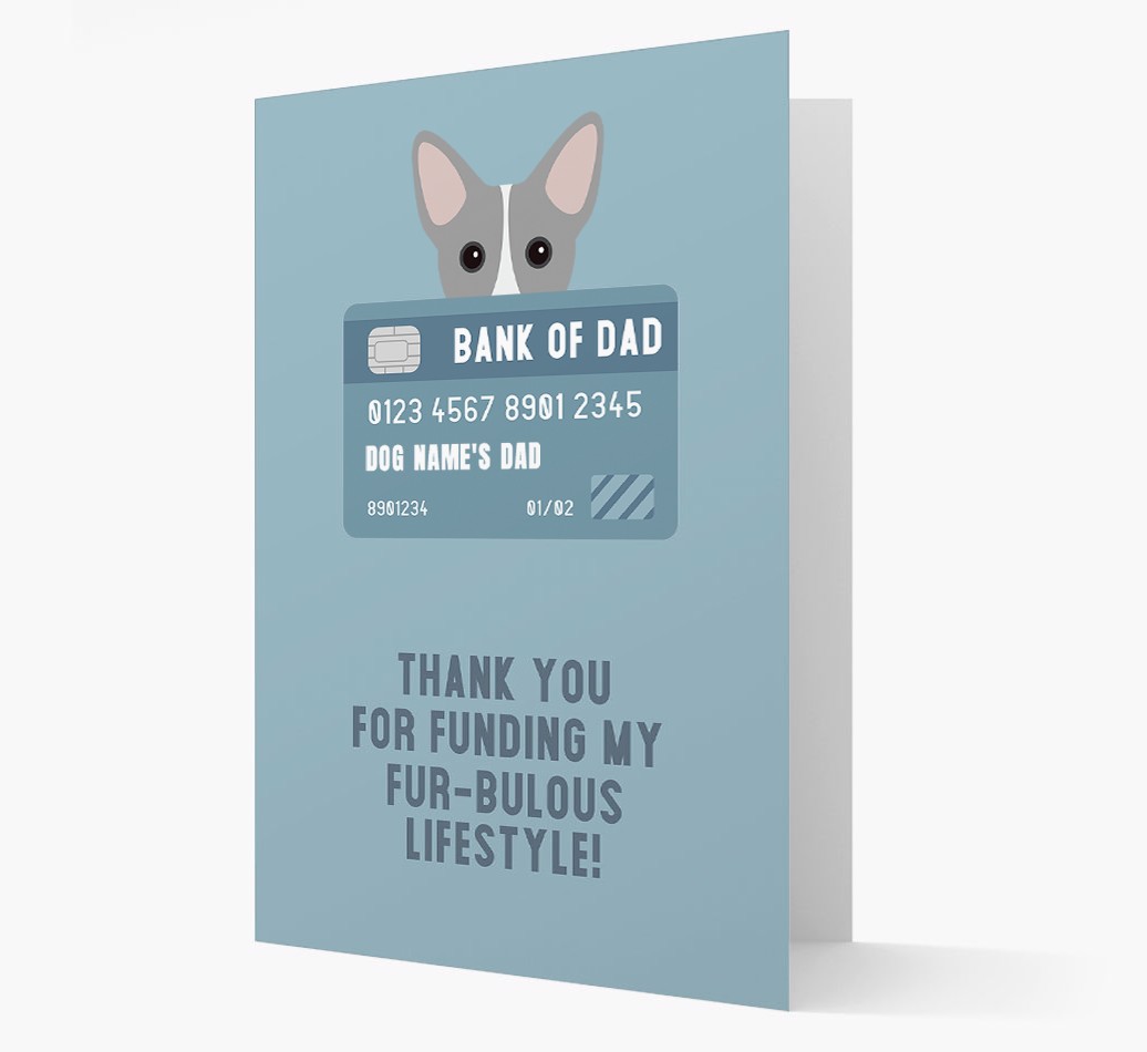 'Bank of Dad' - Personalised {breedFullName} Card