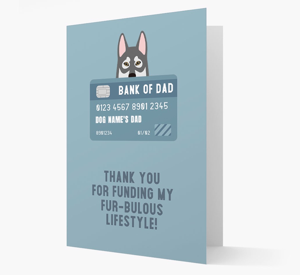 'Bank of Dad' - Personalised {breedFullName} Card