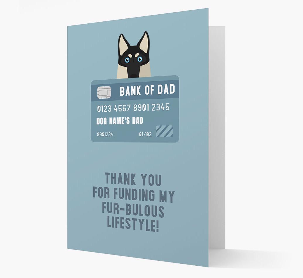 'Bank of Dad' - Personalised {breedFullName} Card