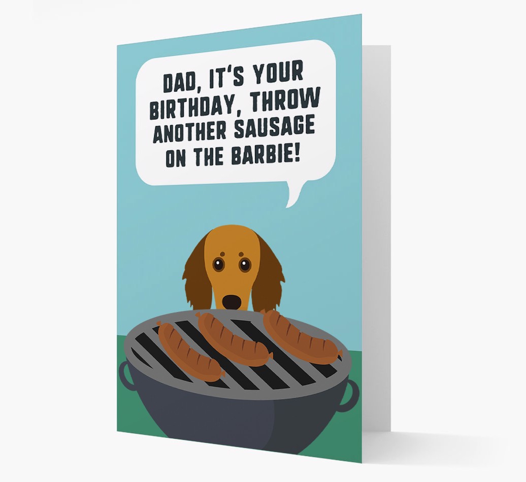 'Dad's Birthday Barbie' Card with {breedFullName} Icon