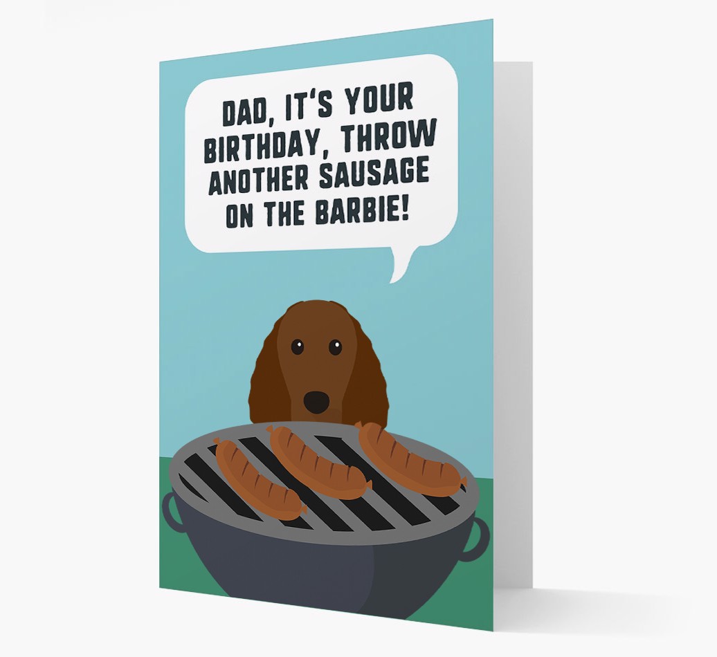 'Dad's Birthday Barbie' Card with {breedFullName} Icon
