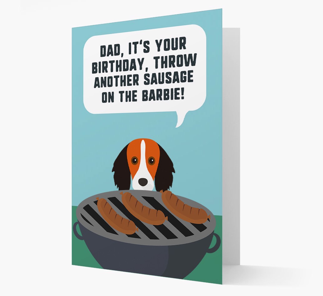 'Dad's Birthday Barbie' Card with {breedFullName} Icon
