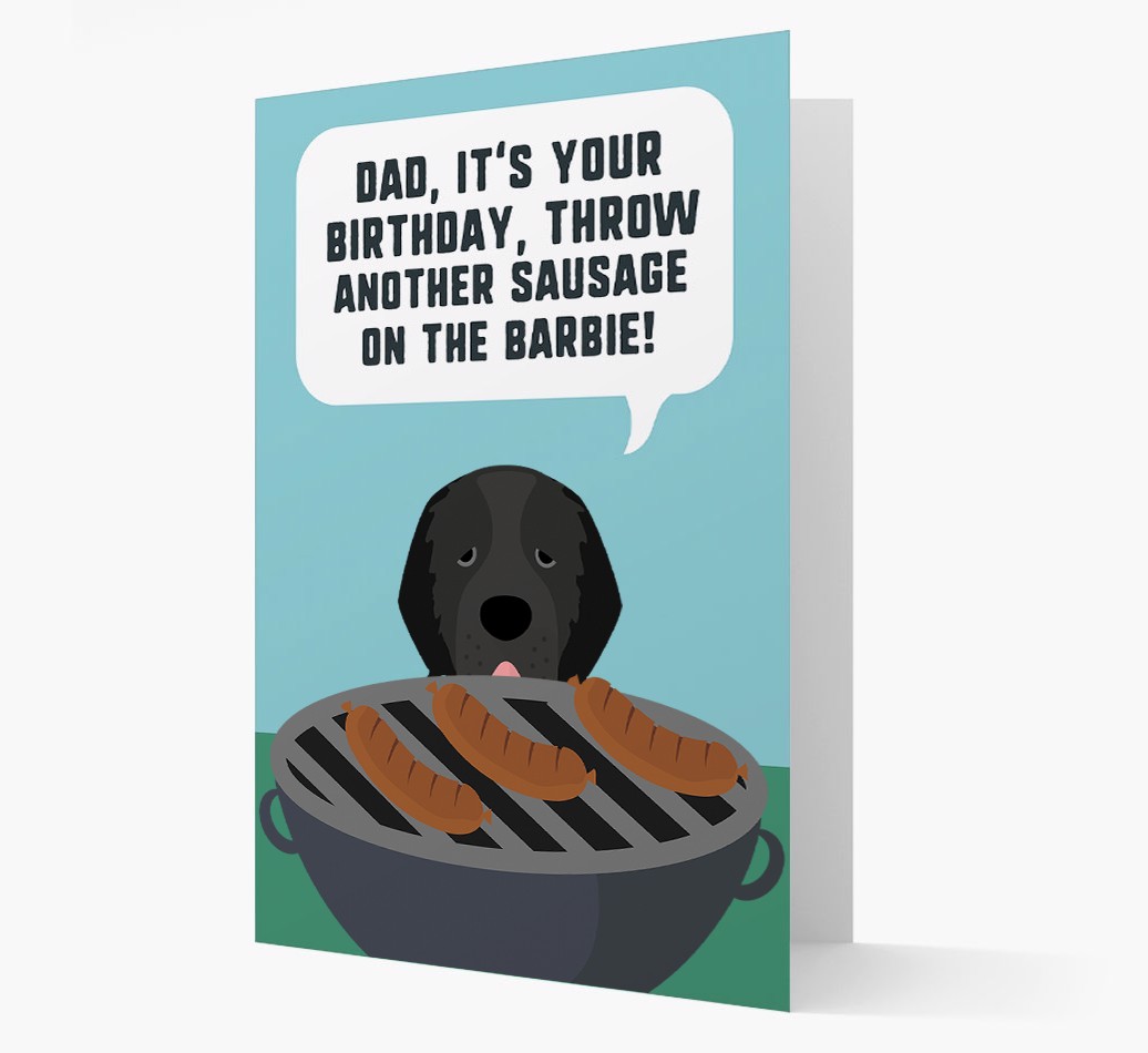 'Dad's Birthday Barbie' Card with {breedFullName} Icon