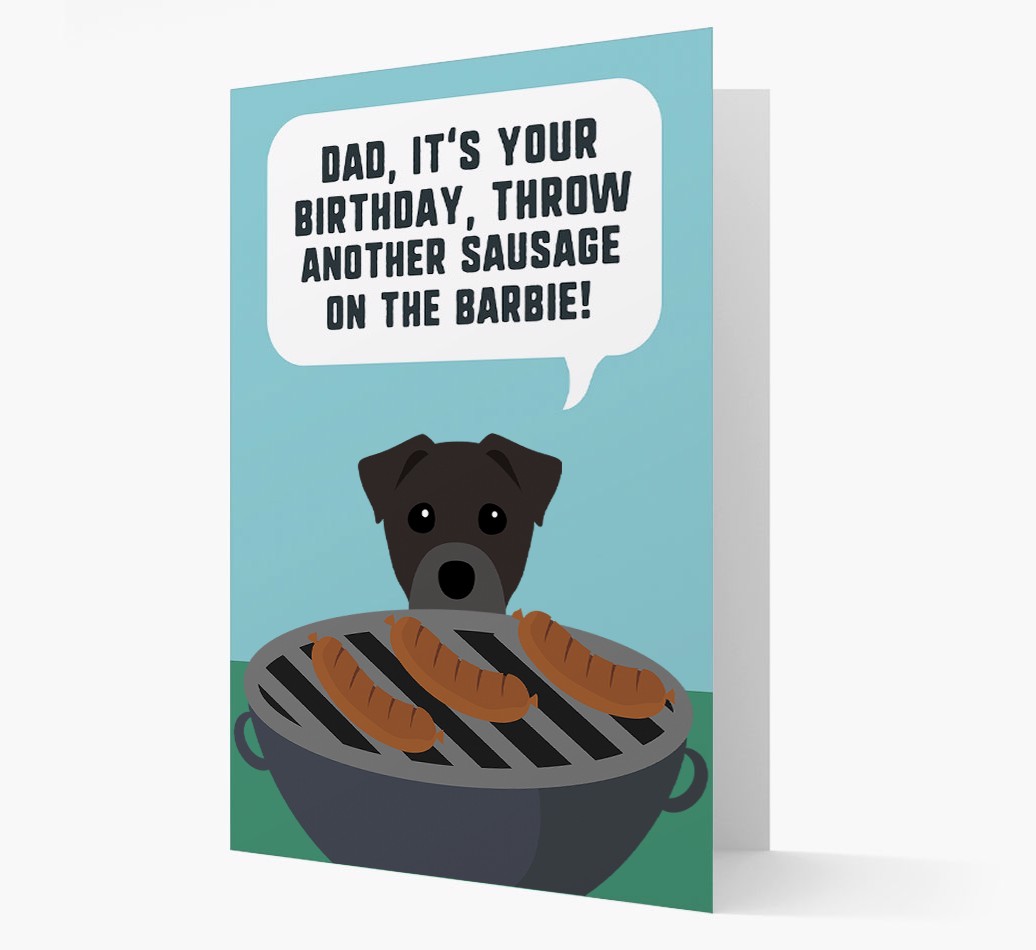 'Dad's Birthday Barbie' Card with {breedFullName} Icon