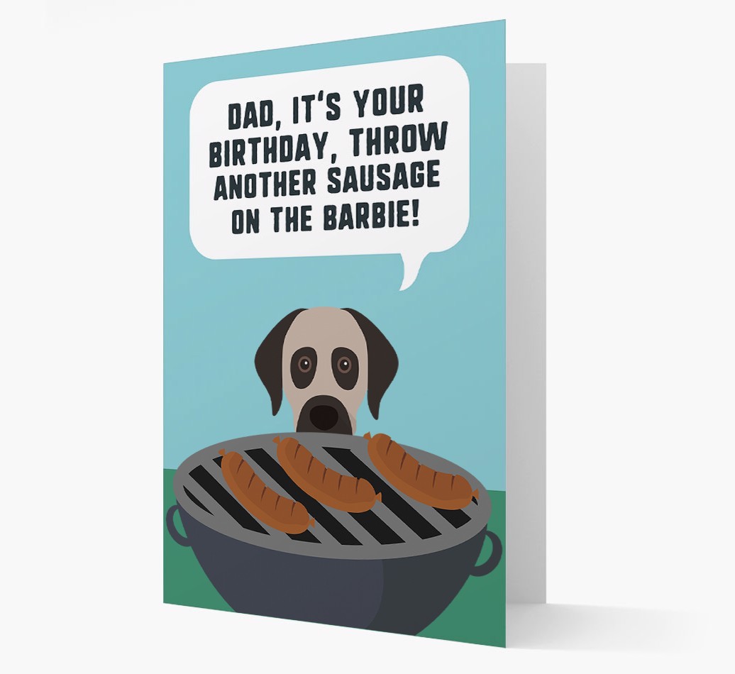 'Dad's Birthday Barbie' Card with {breedFullName} Icon