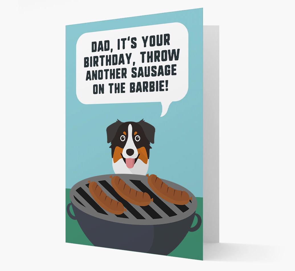 'Dad's Birthday Barbie' Card with {breedFullName} Icon