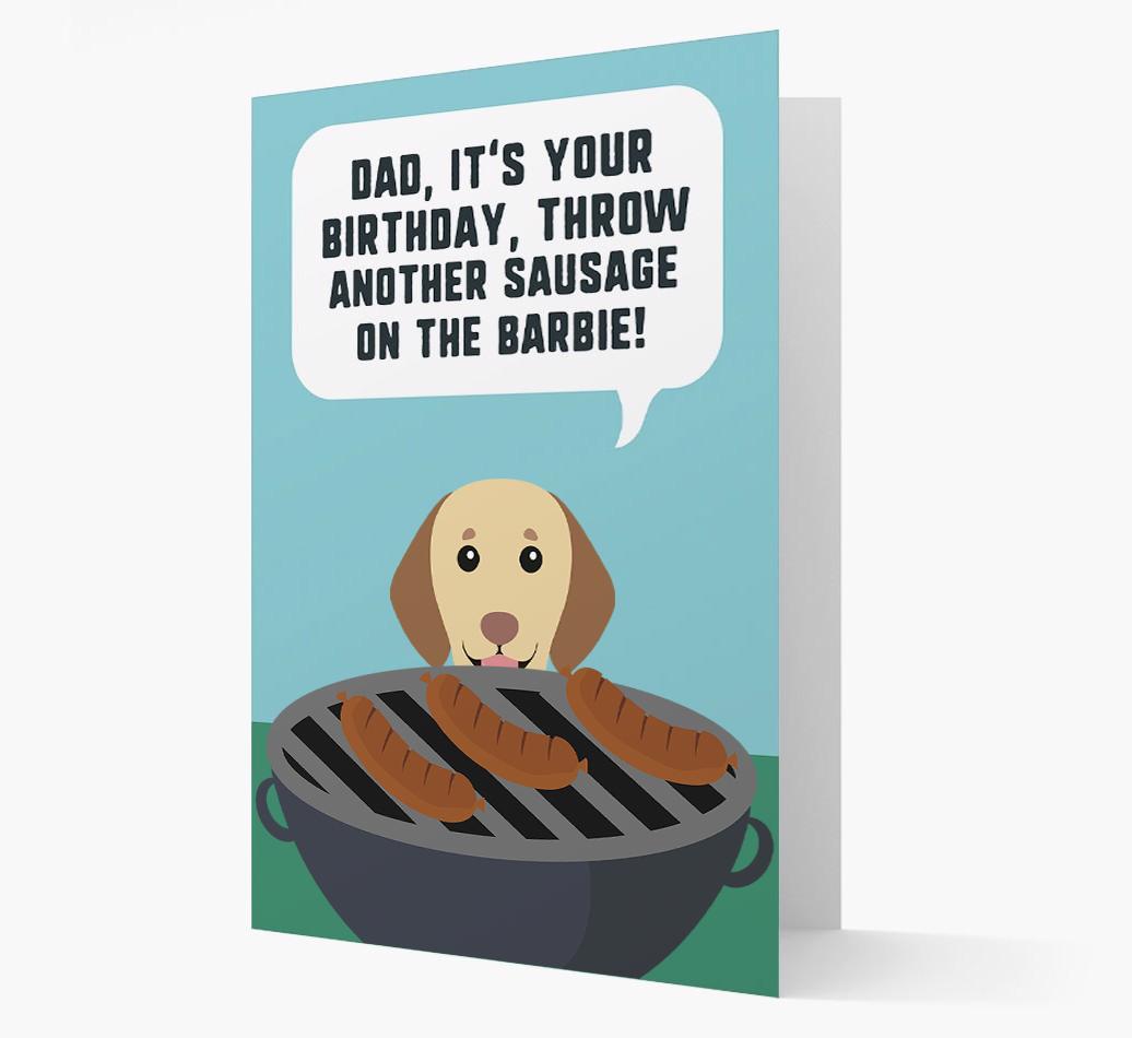 'Dad's Birthday Barbie' Card with {breedFullName} Icon