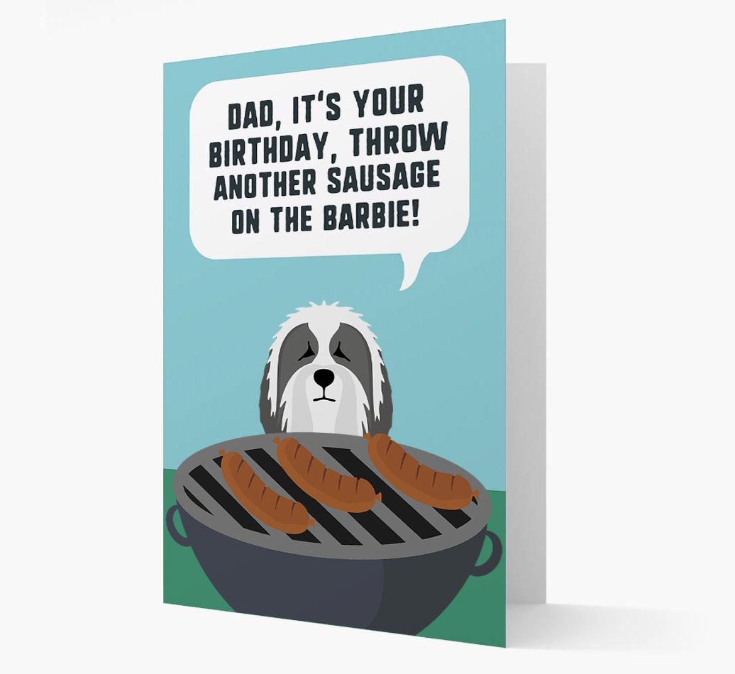 'Dad's Birthday Barbie' Card with {breedFullName} Icon