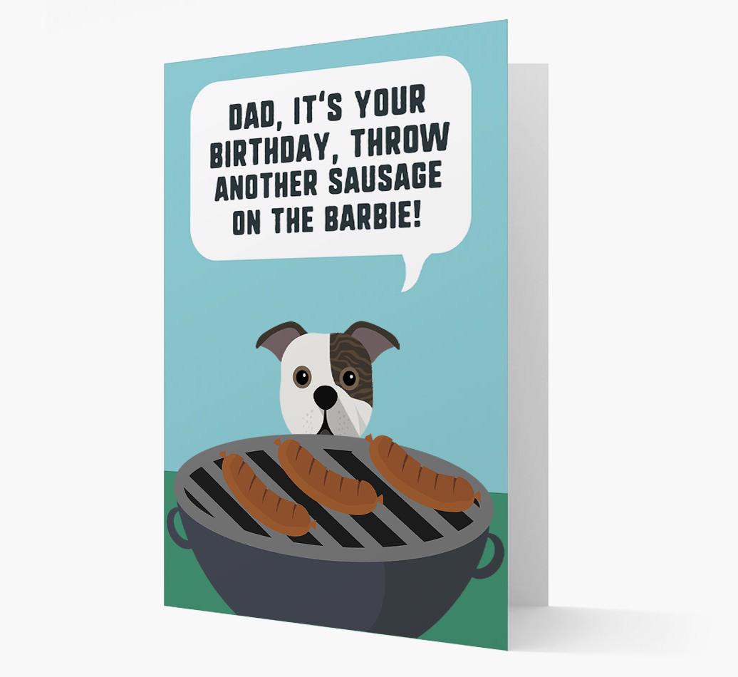 'Dad's Birthday Barbie' Card with {breedFullName} Icon