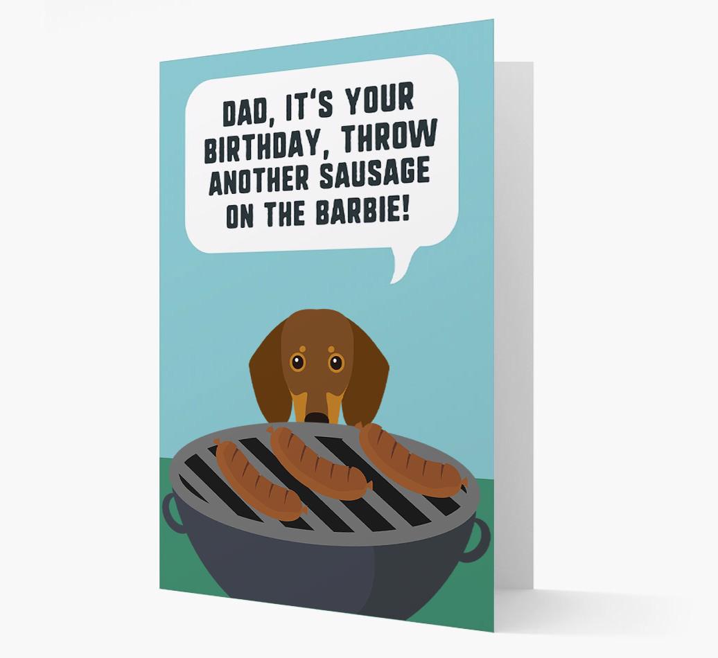 'Dad's Birthday Barbie' Card with {breedFullName} Icon