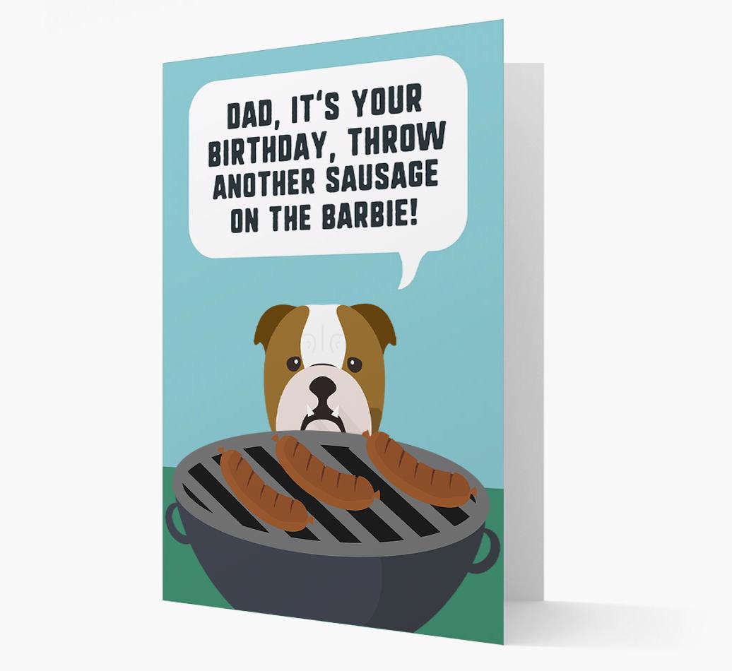 'Dad's Birthday Barbie' Card with {breedFullName} Icon