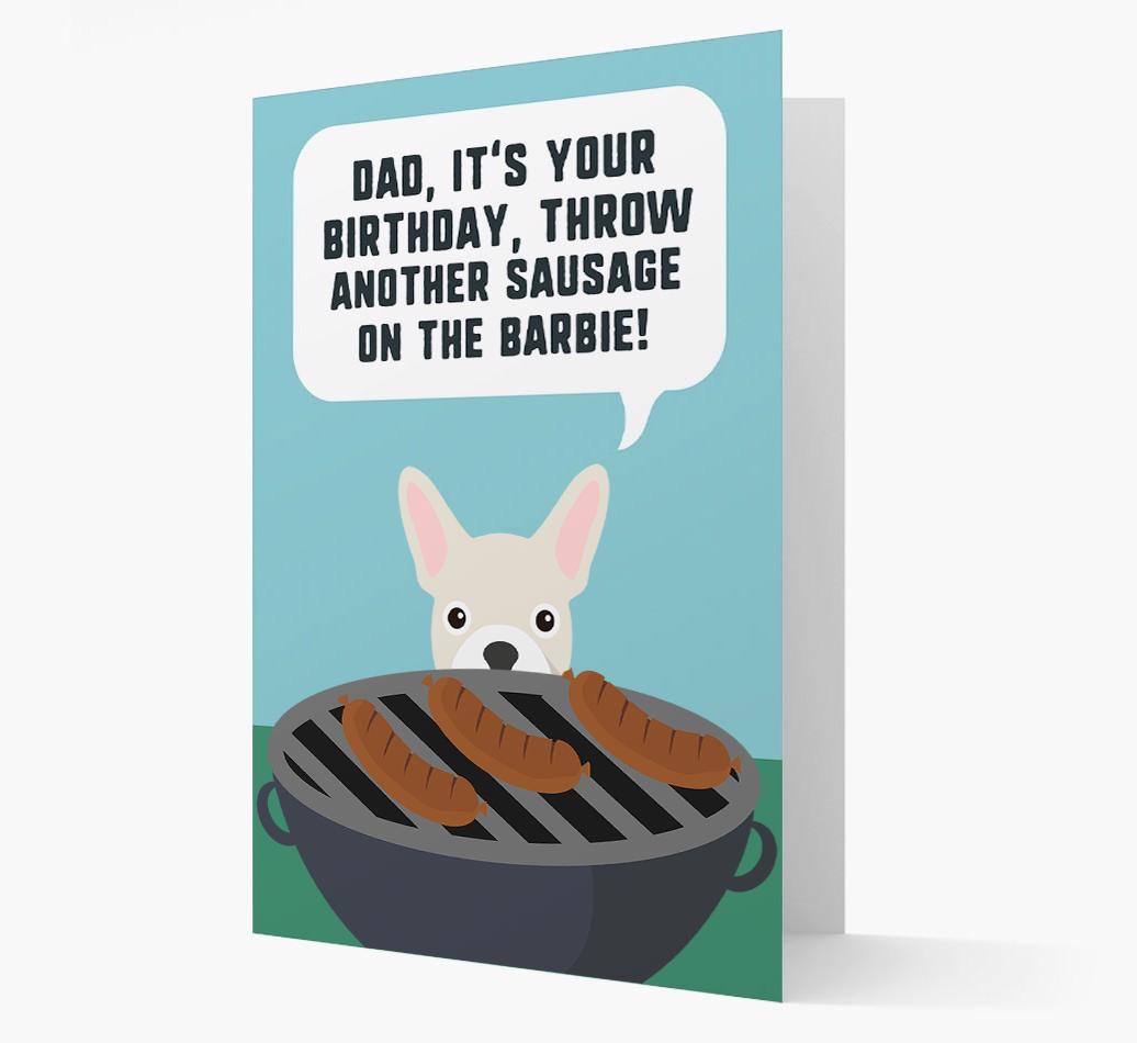 'Dad's Birthday Barbie' Card with {breedFullName} Icon