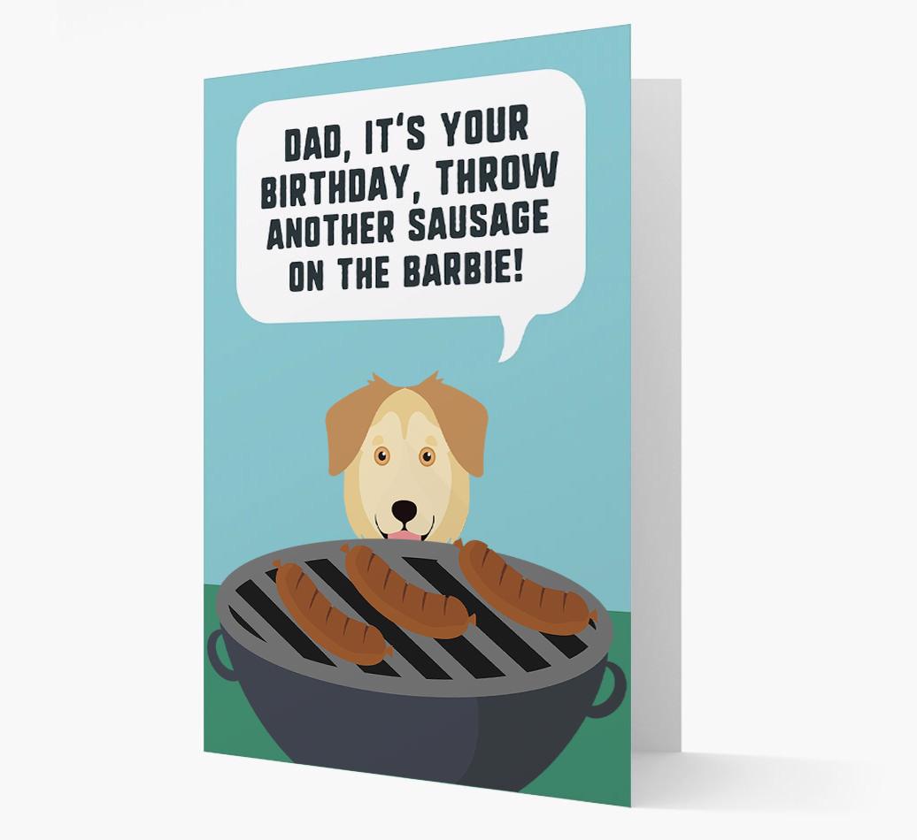 'Dad's Birthday Barbie' Card with {breedFullName} Icon