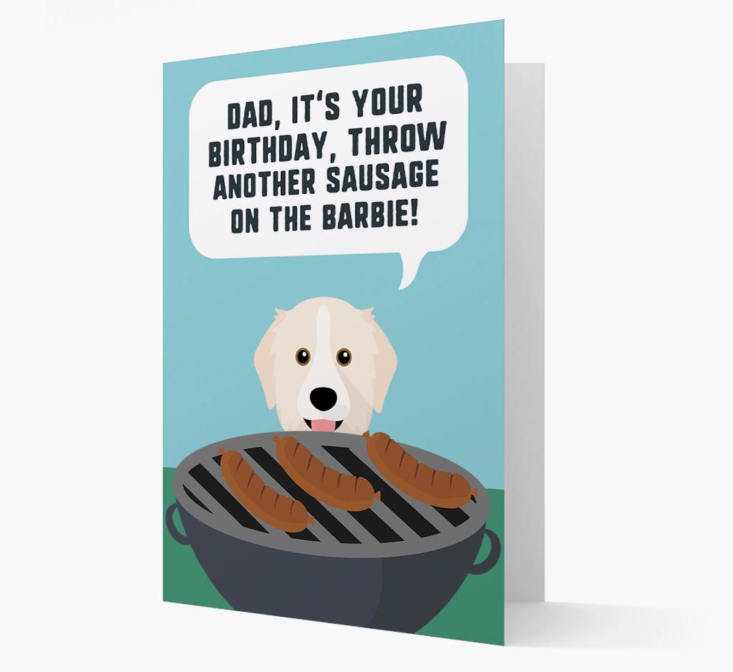 'Dad's Birthday Barbie' Card with {breedFullName} Icon