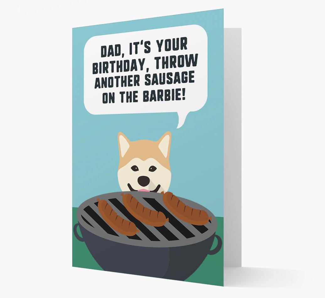 'Dad's Birthday Barbie' Card with {breedFullName} Icon